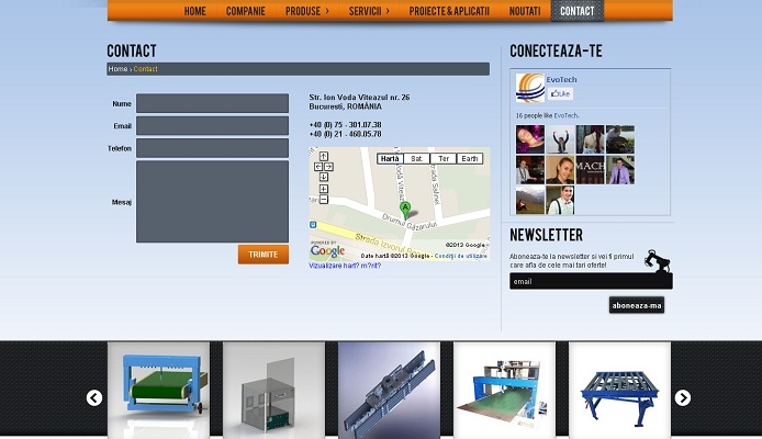 Magazin, site de prezentare, servicii pneumatica - Evo-tech - layout, contact.jpg